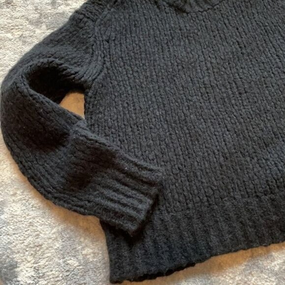 360 Cashmere Abbot Black Thick Knit Crew Neck Pullover Sweater Size S - Picture 12 of 12